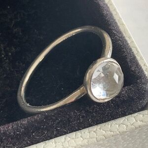 Pandora Silver Ring with Clear Gemstone